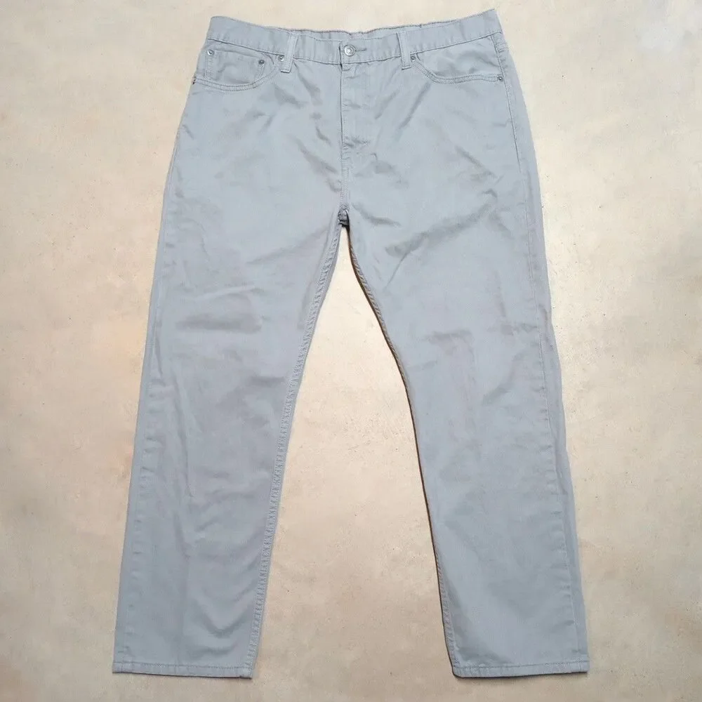 Levi's 508 Jeans Size 38x30 (Fits 37x29) Gray Denim Straight Leg White Tab